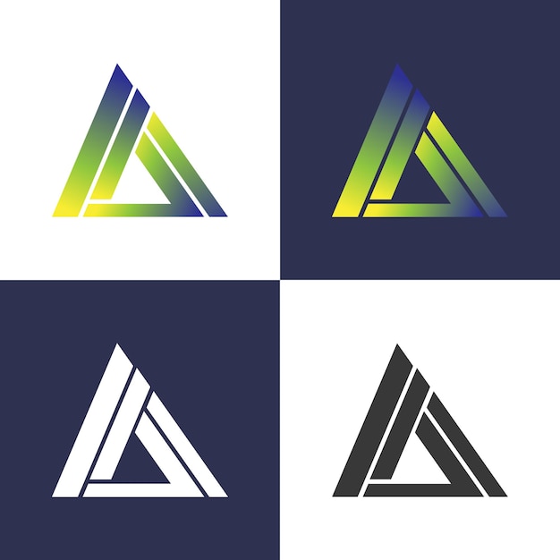 minimalistic triangle shape logo design for business company