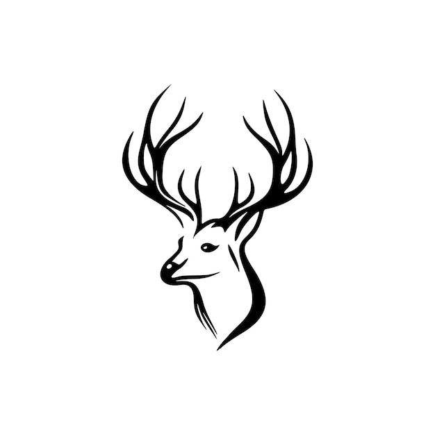 Minimalistic twohued deer vector logo