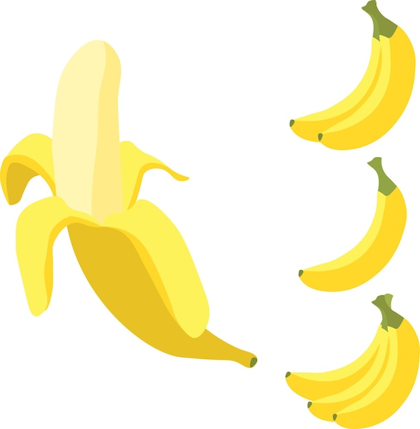 Minimalistic vector yellow bananas illustration and handwritten text