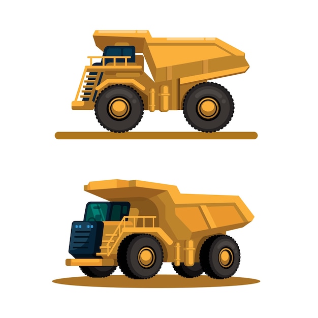 Mining dump truck industrial vehicle set illustration vector