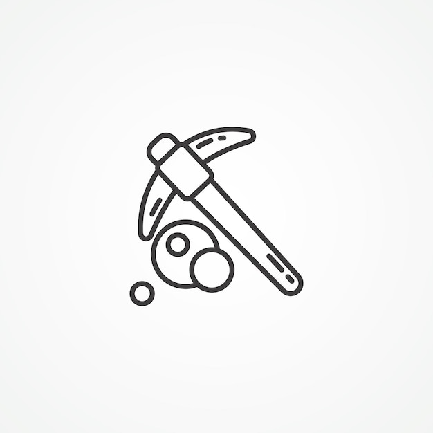 mining hammer line icon hammer outline icon