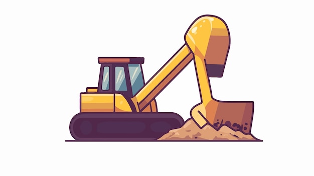 Vector mining shovel line icon cartoon vector illustration