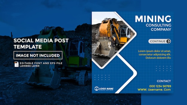 mining theme social media post template mining consultant and mining stock market