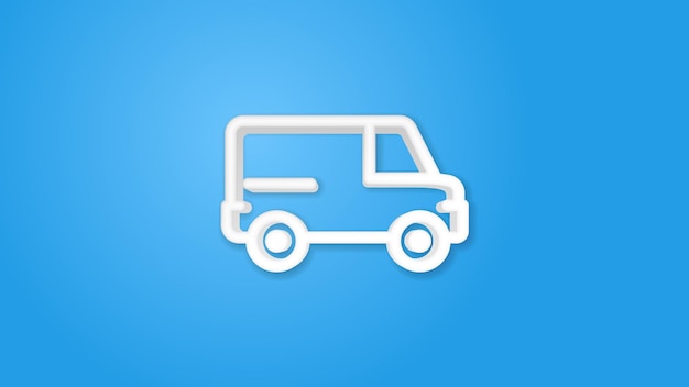 Minivan transportation car realistic icon 3d line vector illustration Top view