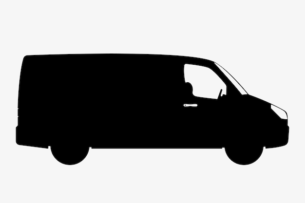 Minivan Transportation Vehicle Silhouette Illustration