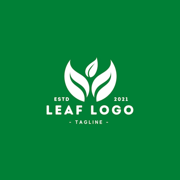 Mint leaves flat vector logo template. EPS10