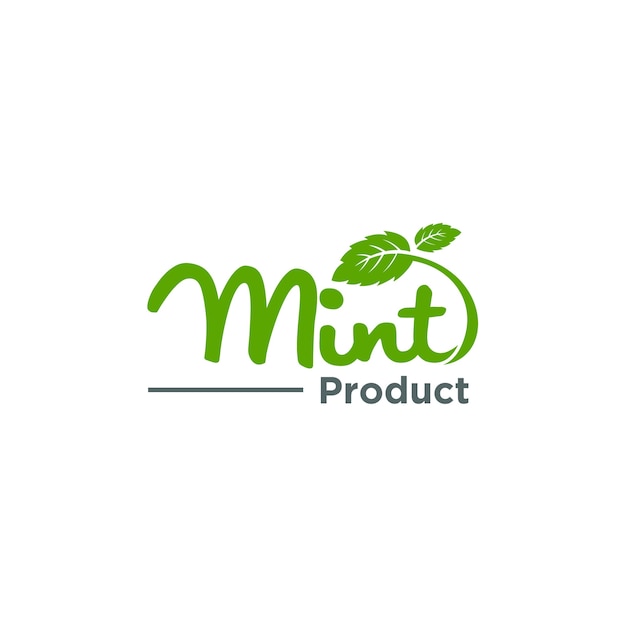 mint leaves, organic logo concept