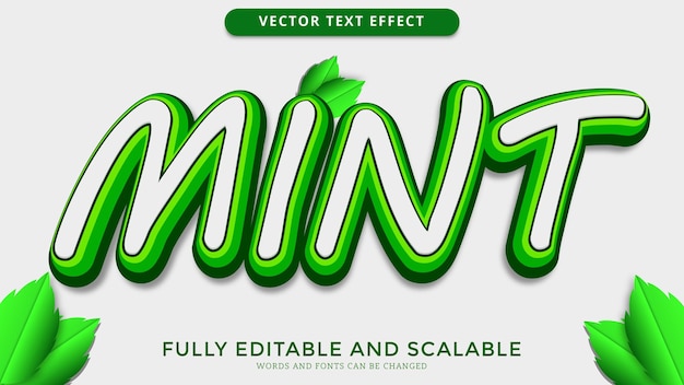 mint text effect editable eps file