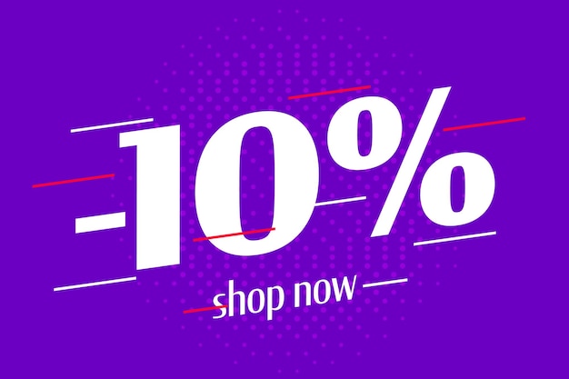 Minus ten percent price discount offer promo