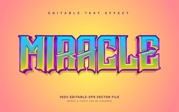 Miracle editable text effect template