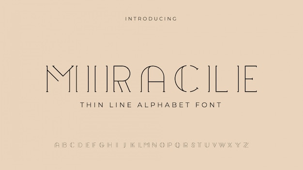 Miracle Thin Line Alphabet Font