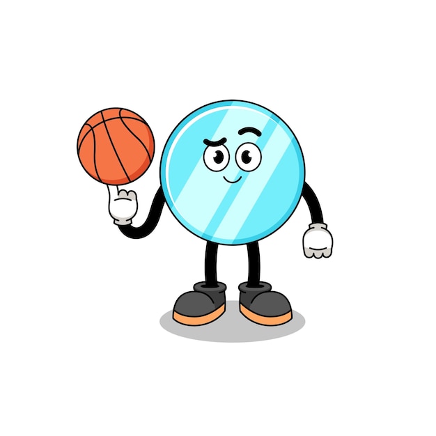 Mirror illustration as a basketball player