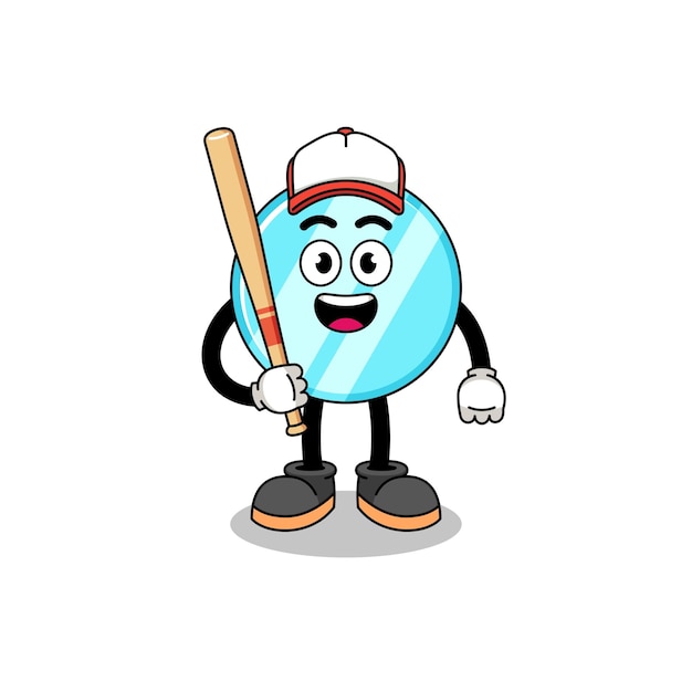 Mirror mascot cartoon as a baseball player