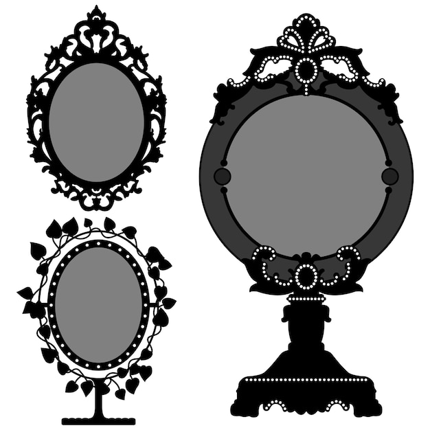 Mirror Ornate Vintage Retro Princess. 3 princess mirror.