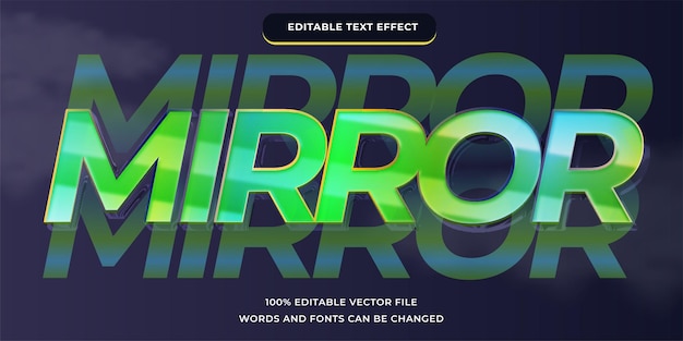 Mirror text modern style with editable font