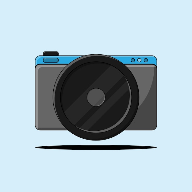 Mirrorless Camera Illustration in Flat Design