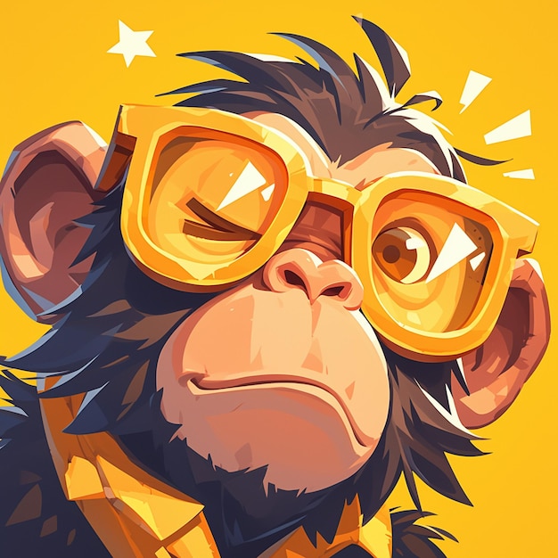 A mischievous monkey teacher cartoon style