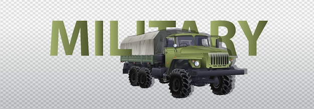 Missile vehicle in realistic style d image of military car camouflage tank vector illustration