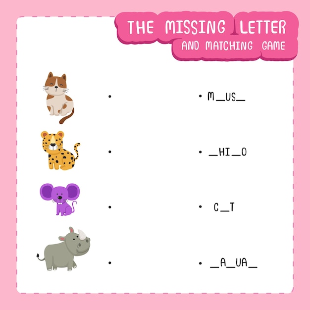 The missing letter and matching game