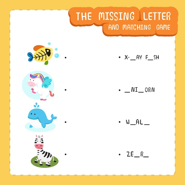 The missing letter and matching game