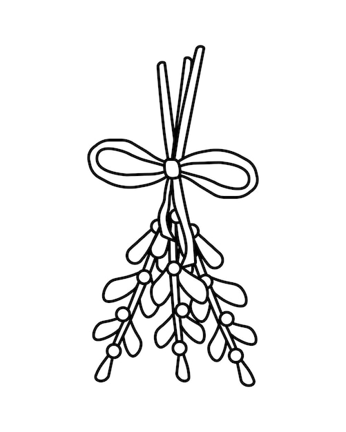 Mistletoe vector coloring book