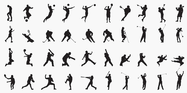 mix sports player silhouettes