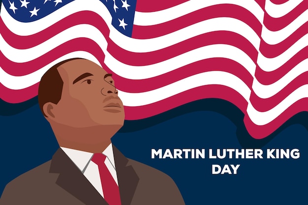 MLK or Martin Luther King day background illustration in flat design