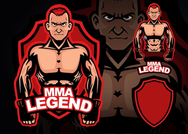 Mma boxing premium vector illustration