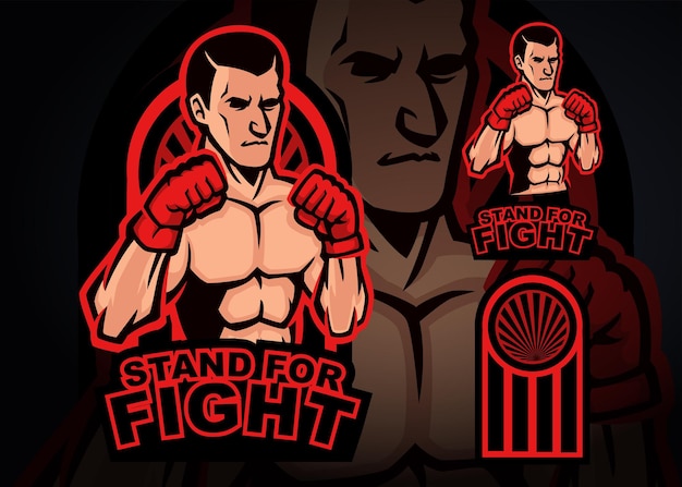 Mma boxing premium vector illustration