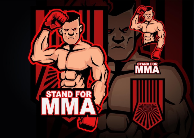 Mma boxing premium vector illustration