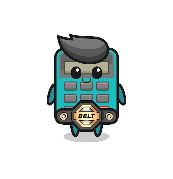 The MMA fighter calculator mascot with a belt