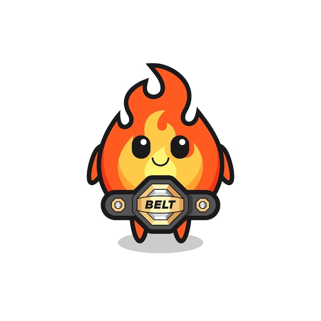 The MMA fighter fire mascot with a belt