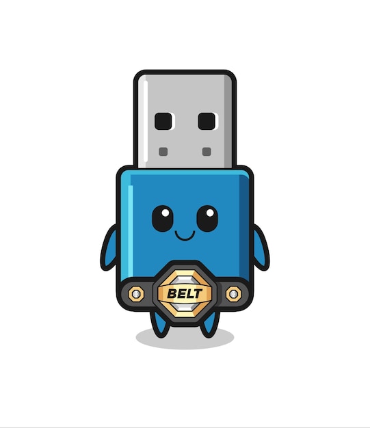 The MMA fighter flash drive usb mascot with a belt