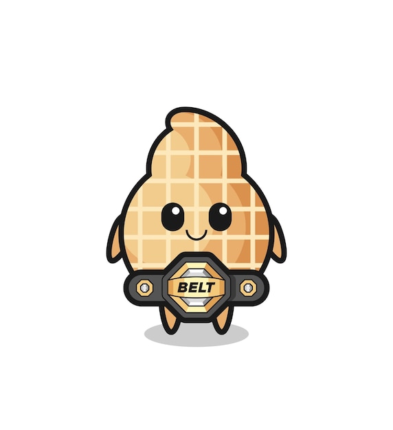 The MMA fighter peanut mascot with a belt