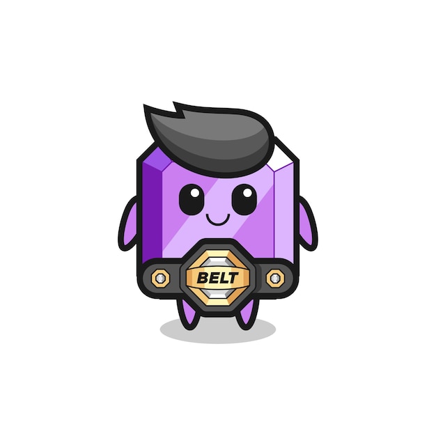 The MMA fighter purple gemstone mascot with a belt