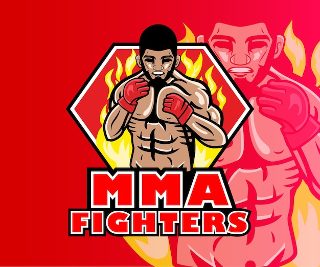 Mma fighters mascot logo