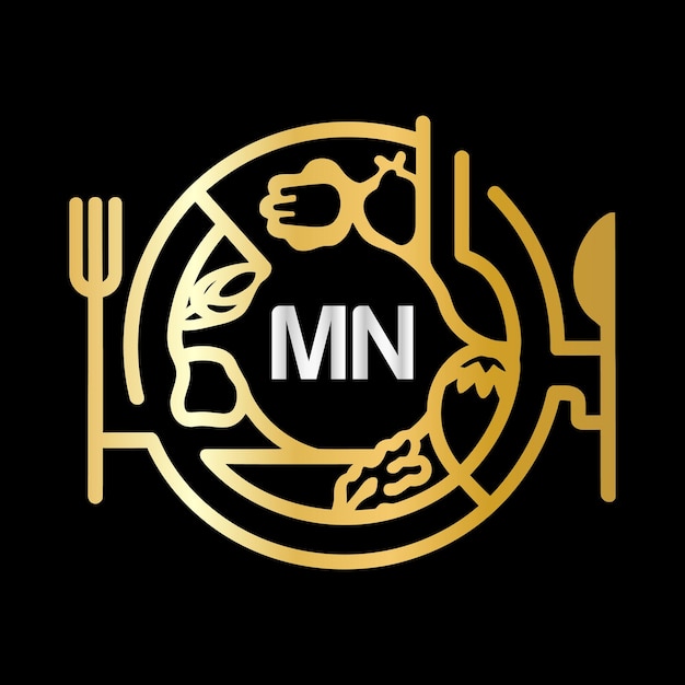 MN Letter Monogram design food service vector logo design template