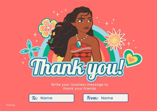 Moana Thank You Card