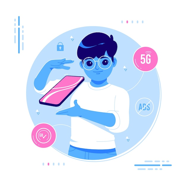 mobile 5g network concept illustration