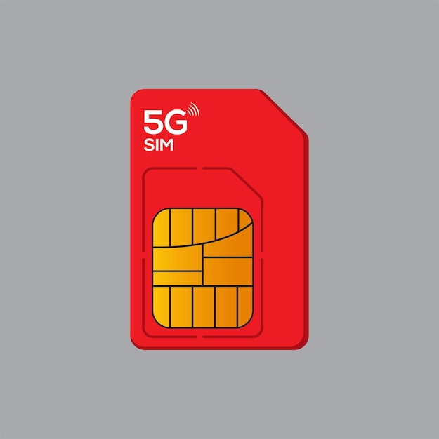 Mobile 5g sim card chip processor Vector, Sim Card CPU Processor.