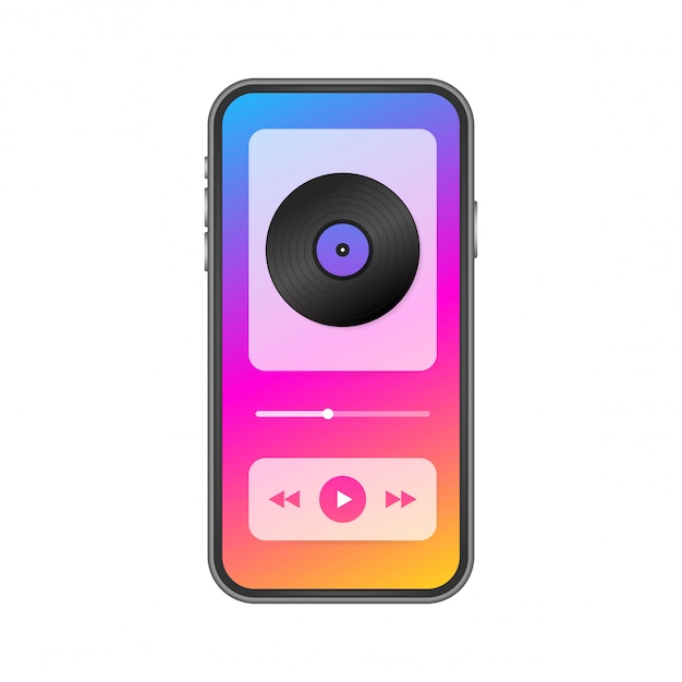 Mobile Application Interface. Music Player. Music app. stock Illustration.