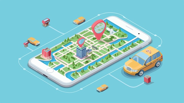 Mobile Application Map for Tracking Goods or Transportation