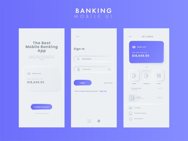 Mobile Banking App UI Kit Or Splash Screen Template For Create Account