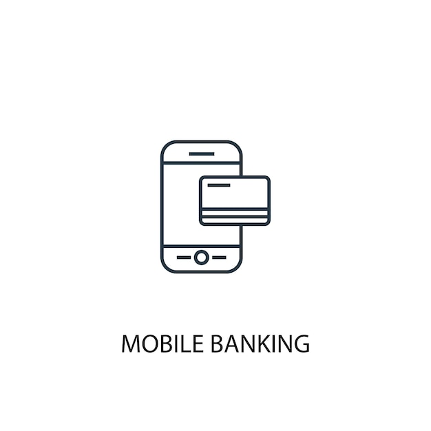 Mobile banking concept line icon. Simple element illustration. Mobile banking concept outline symbol design. Can be used for web and mobile UI/UX