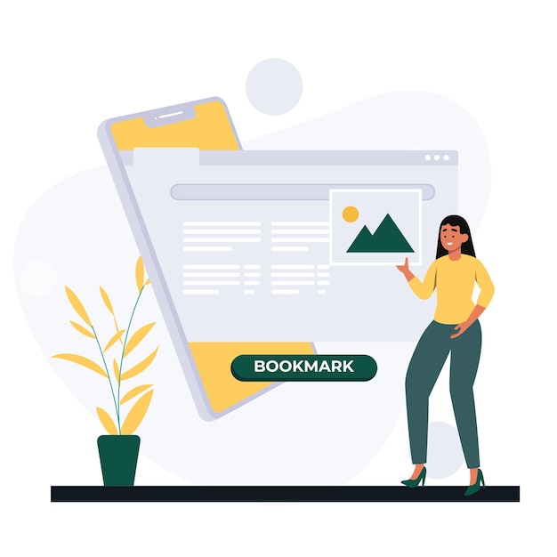 Mobile Bookmark Flat illustration