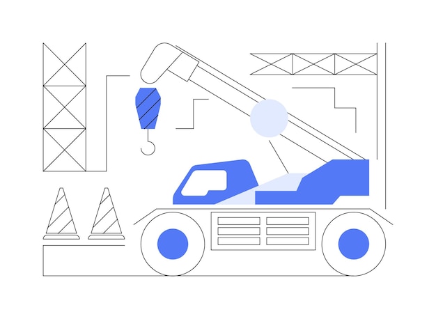 Mobile crane abstract concept vector illustration