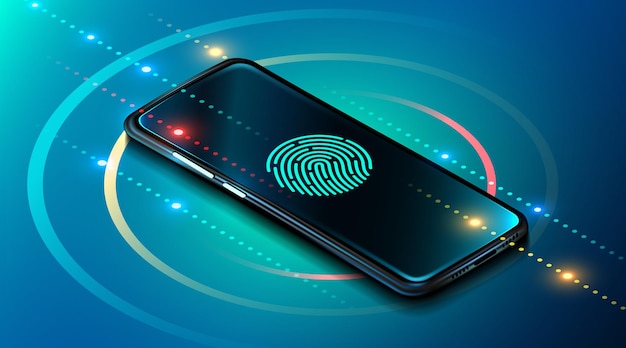 Mobile data security   smartphone with fingerprint scanner