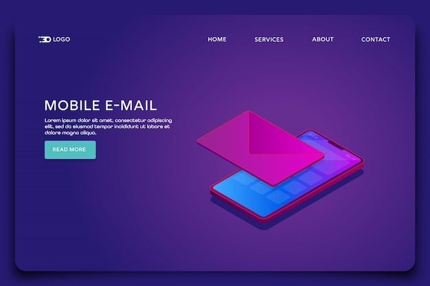 Mobile e-mail landing page template