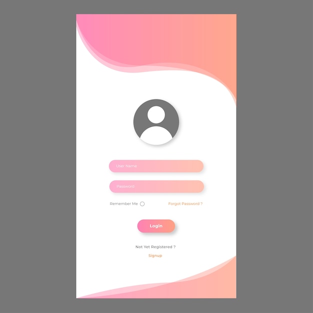 mobile login page template