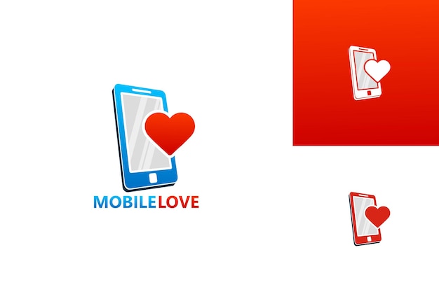 Mobile Love Logo Template Design Vector, Emblem, Design Concept, Creative Symbol, Icon